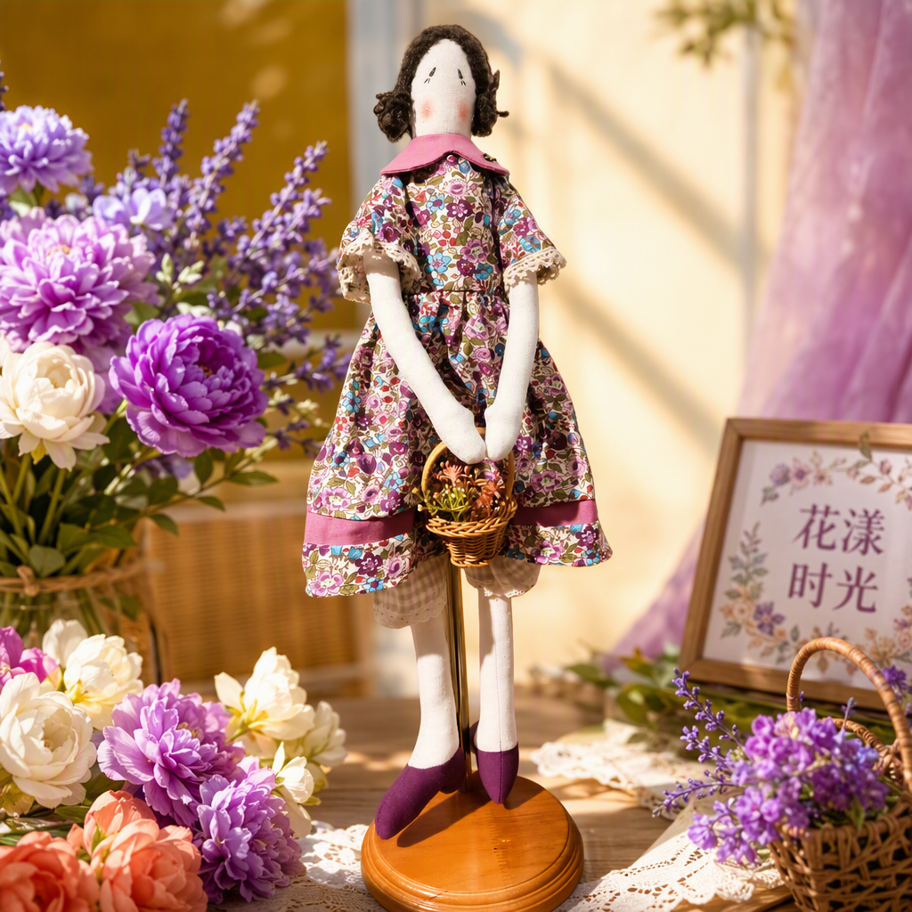 Cute flower dress doll, handmade fabric doll, children's gift, birthday and festival gift, collectible Specification image
