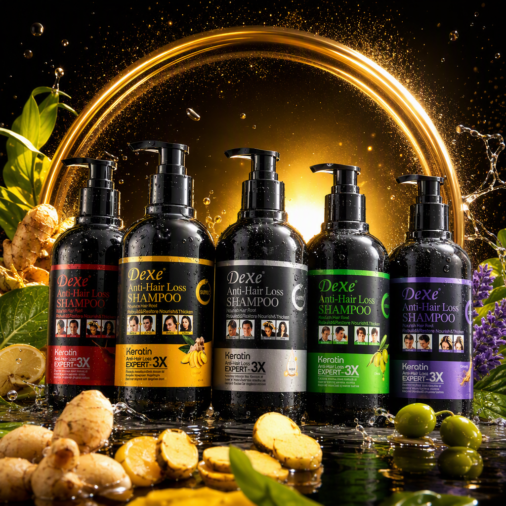 Black bottle anti-hair loss shampoo Deep cleansing oil-control nourishing shampoo