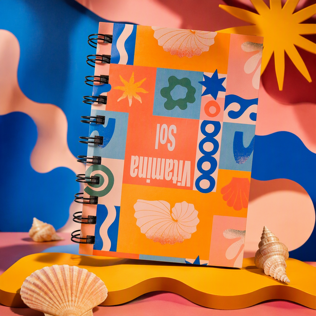 Donghu Paper Products A6 Retro color-blocking Geometric Coil Book Specification image