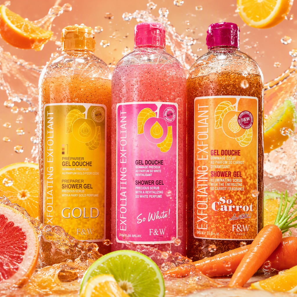 Three-bottle set of colored Scrub Body Gel, refreshing fragrance, moisturizing skin, suitable for both men and women Specification image