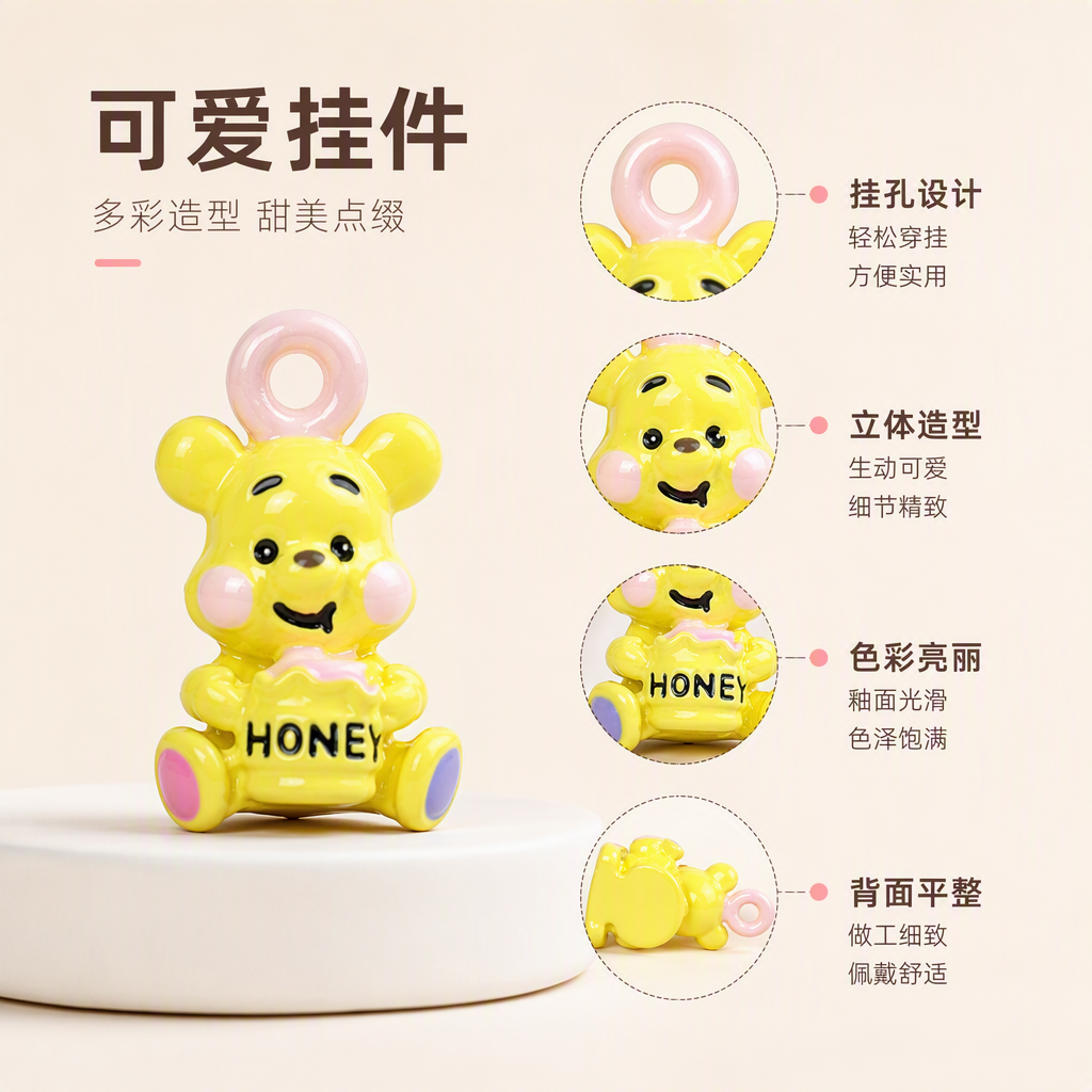 Cute cartoon bear-shaped necklace pendant, fashionable, trendy and adorable girl accessory gift