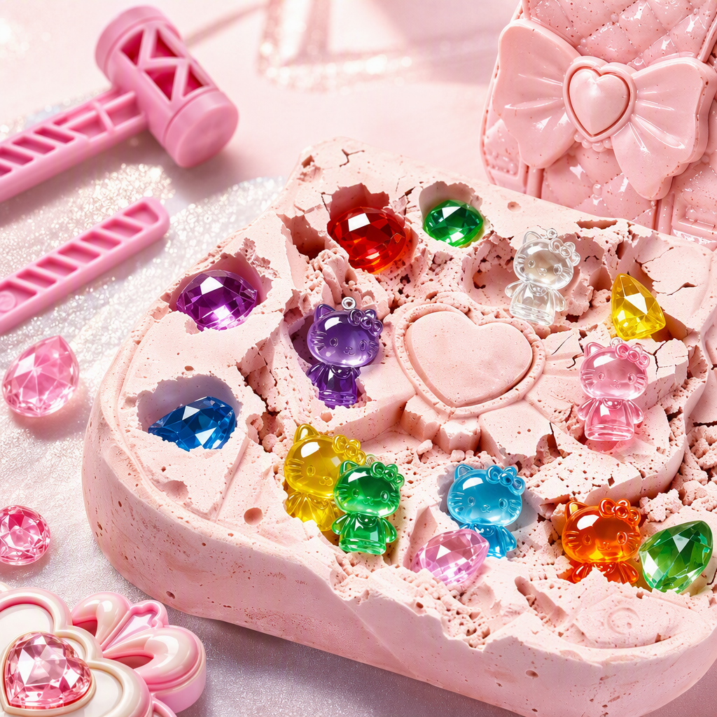 Princesas rosas kits de dragas kits de yeso herramientas de dragas cristales de colores accesorios ocultos puzzles divertidos regalos para niños Application Scenario