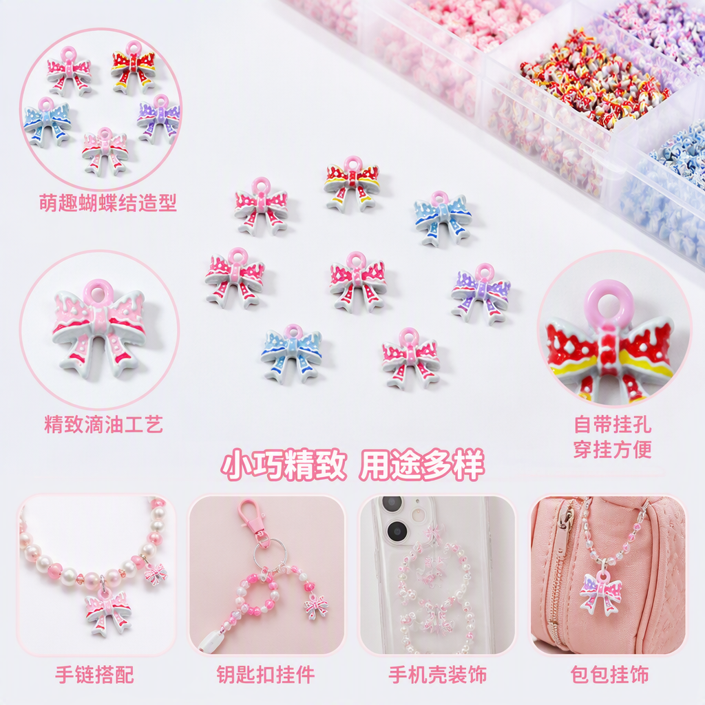 Colorful bow pendant bracelet is a fashionable, trendy, personalized and versatile gift for girls