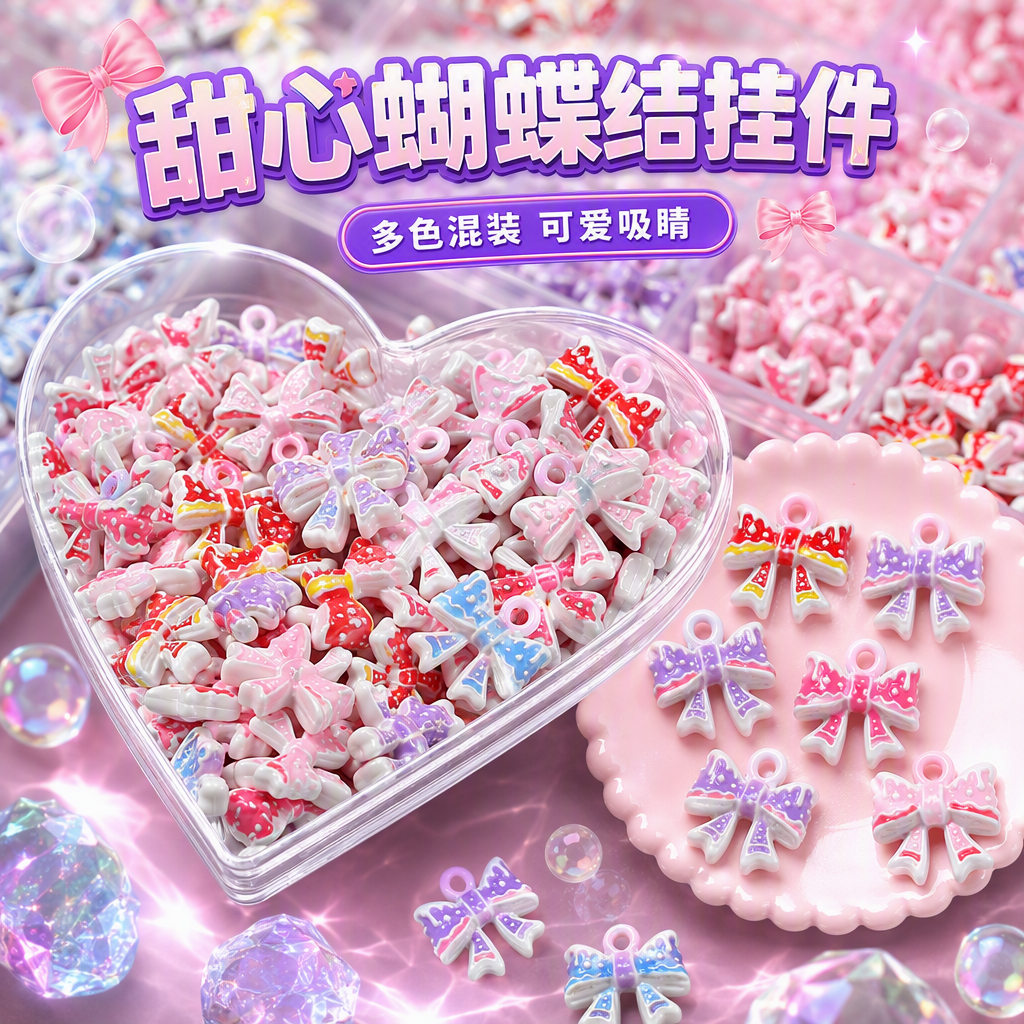 Colorful bow pendant bracelet is a fashionable, trendy, personalized and versatile gift for girls Specification image
