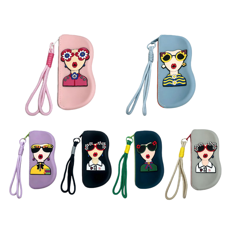 Colorful cartoon character glasses storage box, creative, portable, shockproof, children's and student style, fashionable and trendy Item Picture