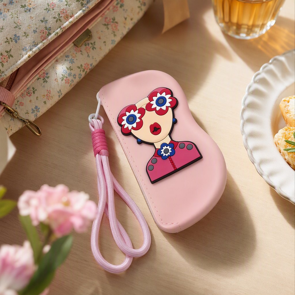 Colorful cartoon character glasses storage box, creative, portable, shockproof, children's and student style, fashionable and trendy details Picture