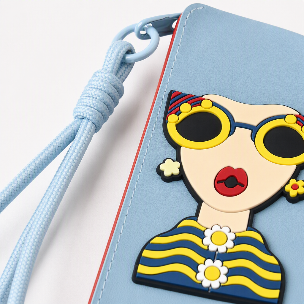 Portable and pressure-resistant creative and fashionable storage bag for children and students with cartoon character color glasses Application Scenario