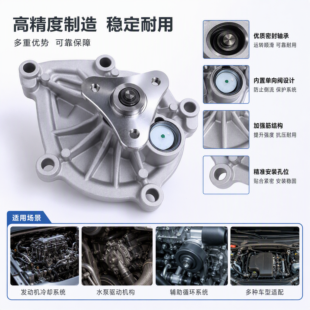High-efficiency and durable metal material water pump, silent and energy-saving household water pump, silver appearance design