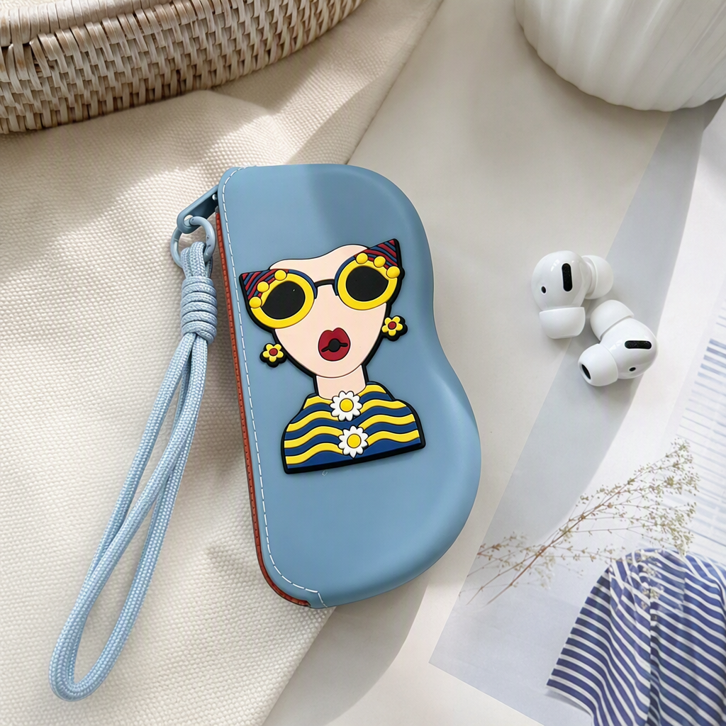 Colorful cartoon character glasses storage box, portable and fashionable, creative gift for children and students details Picture