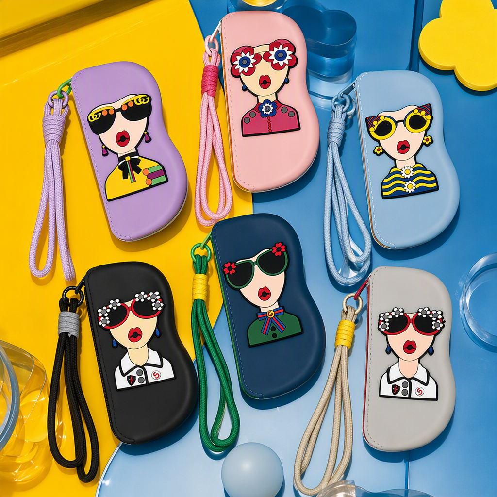 Colorful cartoon character glasses storage box, portable and fashionable, creative gift for children and students Specification image