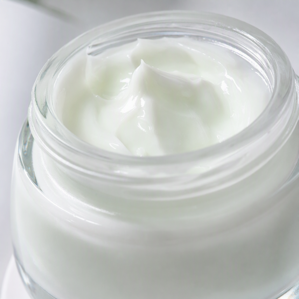 Olive Essence Essence Cream can packaging box, white table decoration, skin care and beauty care products Application Scenario