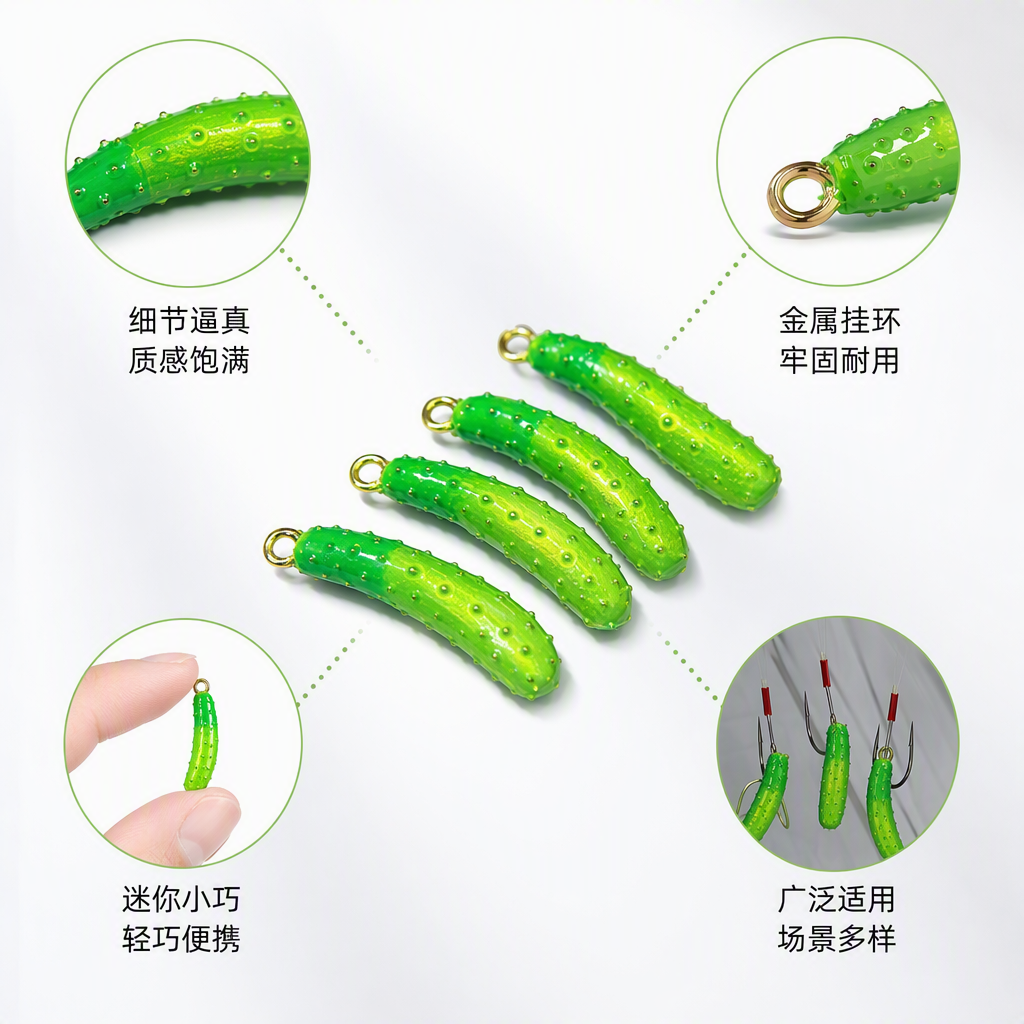 Creative green pickled cucumber-shaped pendant, a fashionable and individual accessory, a trendy and simple couple gift