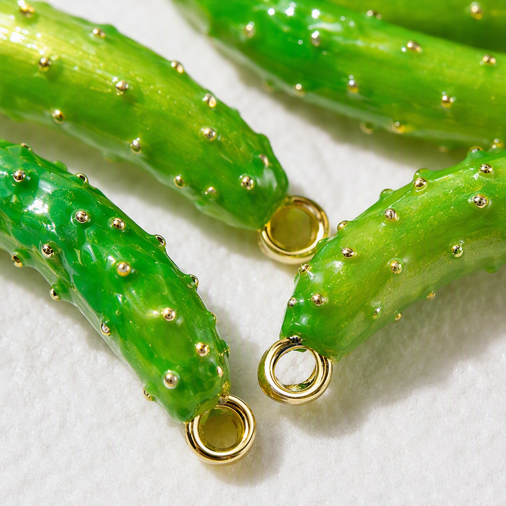 Creative green pickled cucumber-shaped pendant, a fashionable and individual accessory, a trendy and simple couple gift Application Scenario