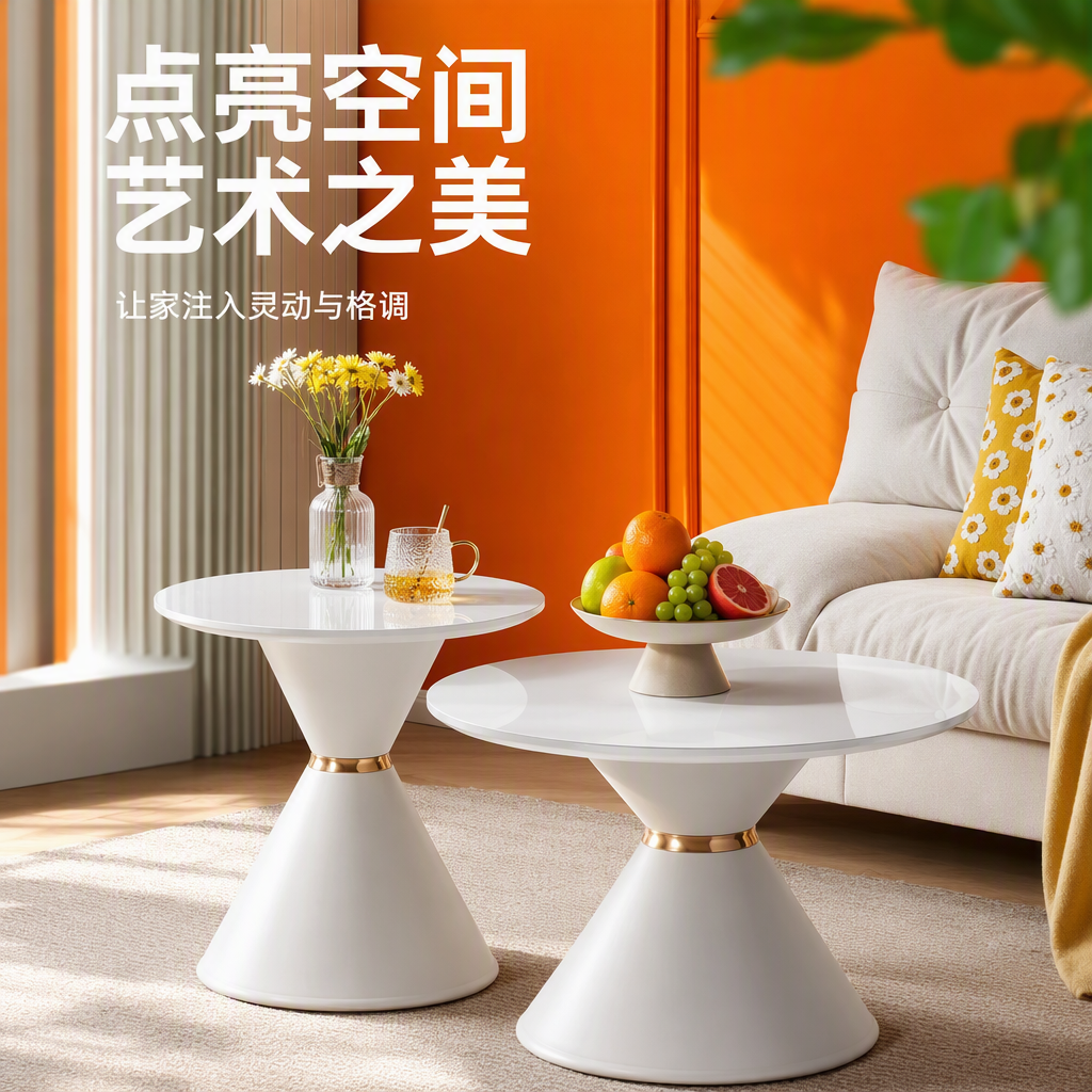 الشاي الرخامي البسيط الحديث عبارة عن حرفة منضدة عملية متعددة الأغراض Specification image