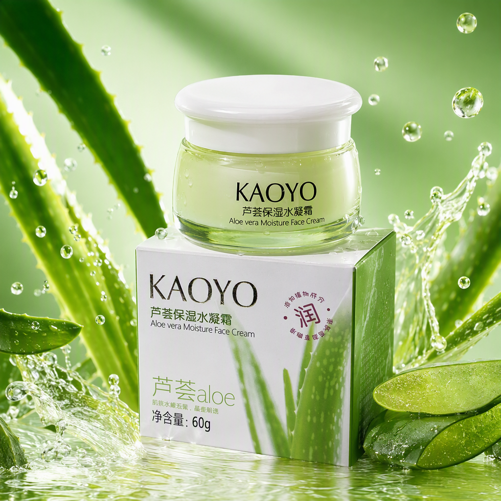 The aloe vera moisturizing cream is hydrating and nourishing. The canned packaging box design is fresh and natural Specification image