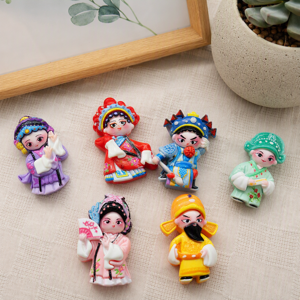 Colorful opera character magnetic stickers, creative decorative stickers, home background wall stickers, children's room stickers, fun stickers details Picture