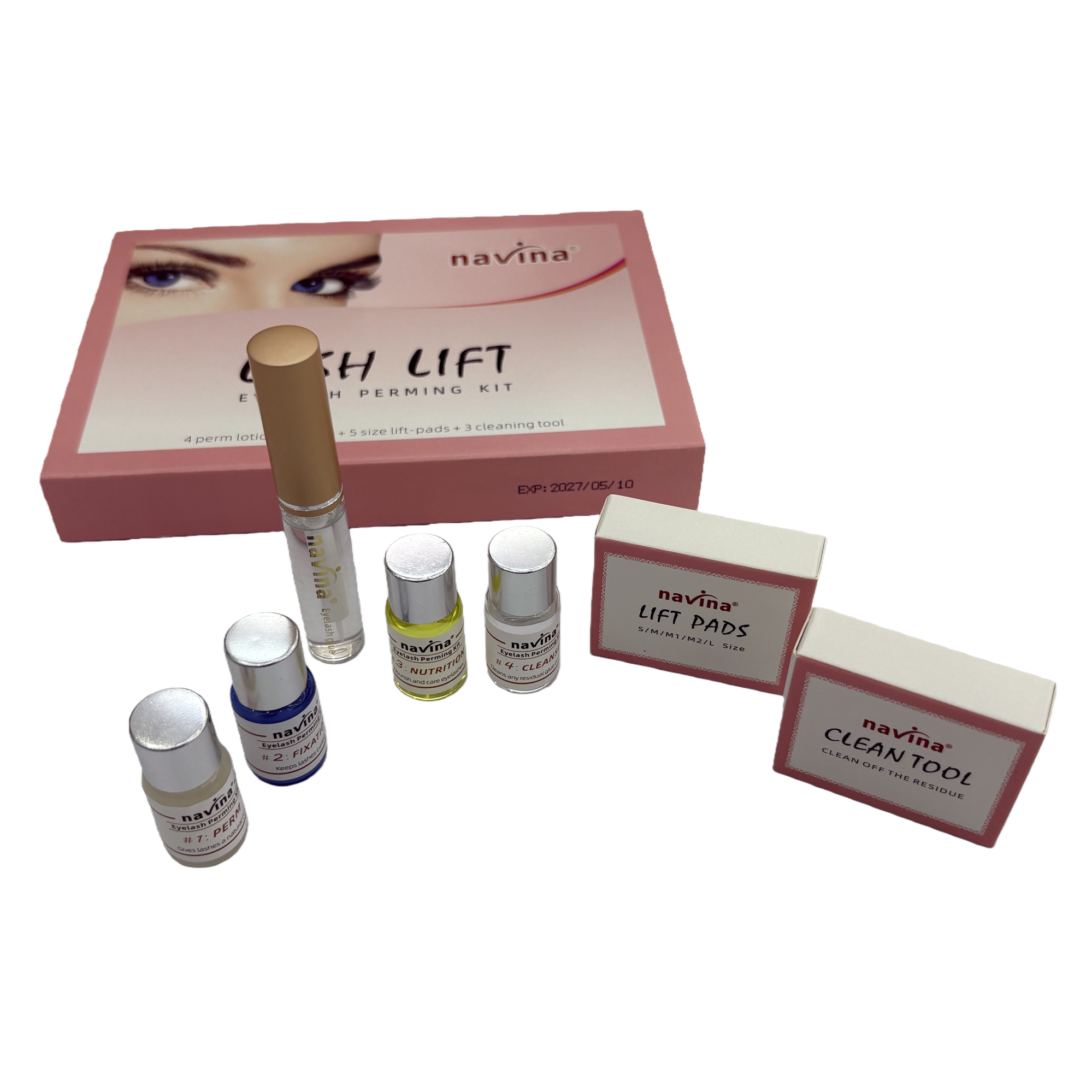 Caja de embalaje rosa pestañas rizado estilo conjunto natural larga duración no mareo belleza herramientas combinación Item Picture