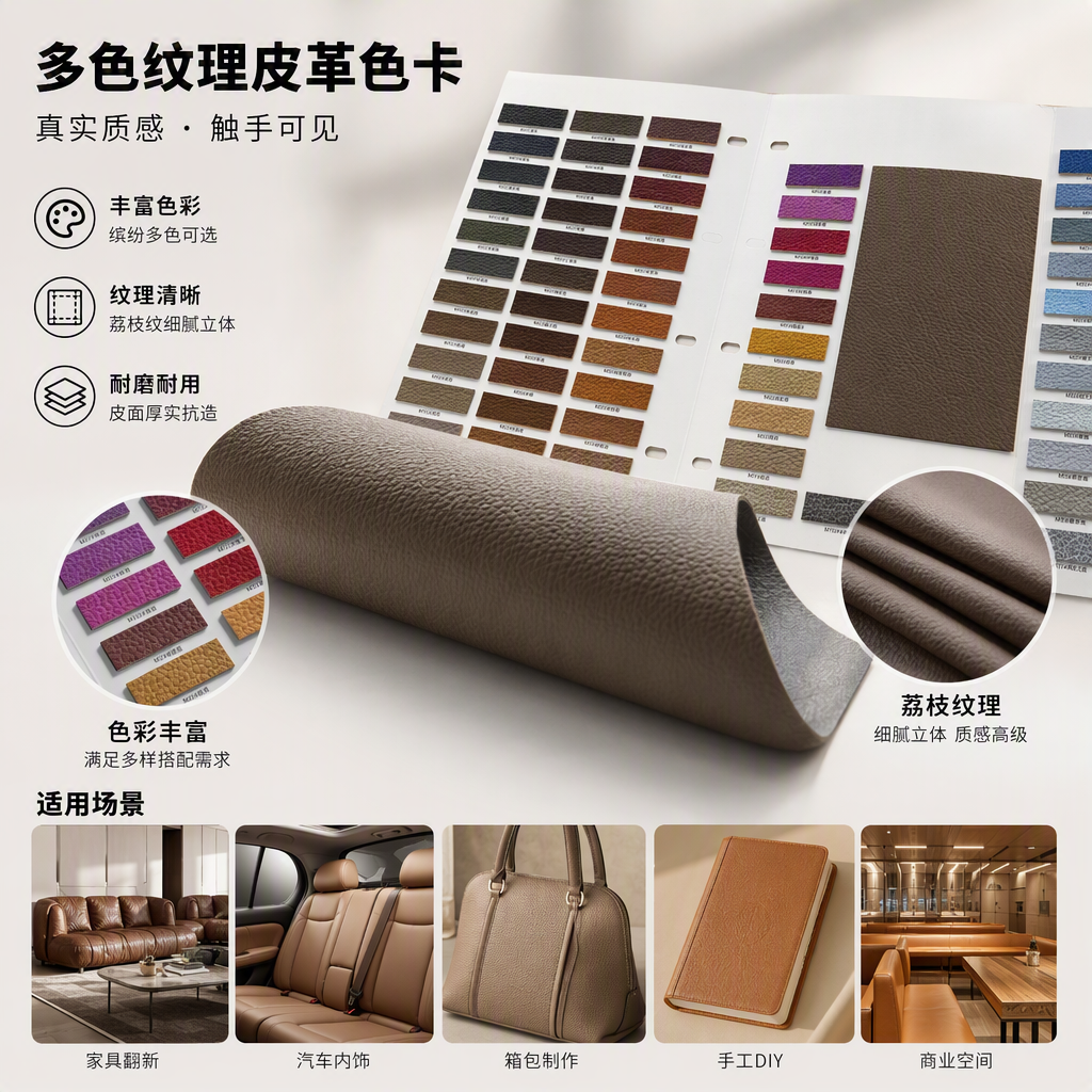 PU革/编织纹皮革/绒面箱包革/编织纹/印花超软PU革产品图