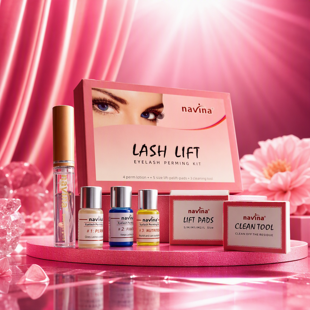 Caja de embalaje rosa pestañas rizado estilo conjunto natural larga duración no mareo belleza herramientas combinación Specification image