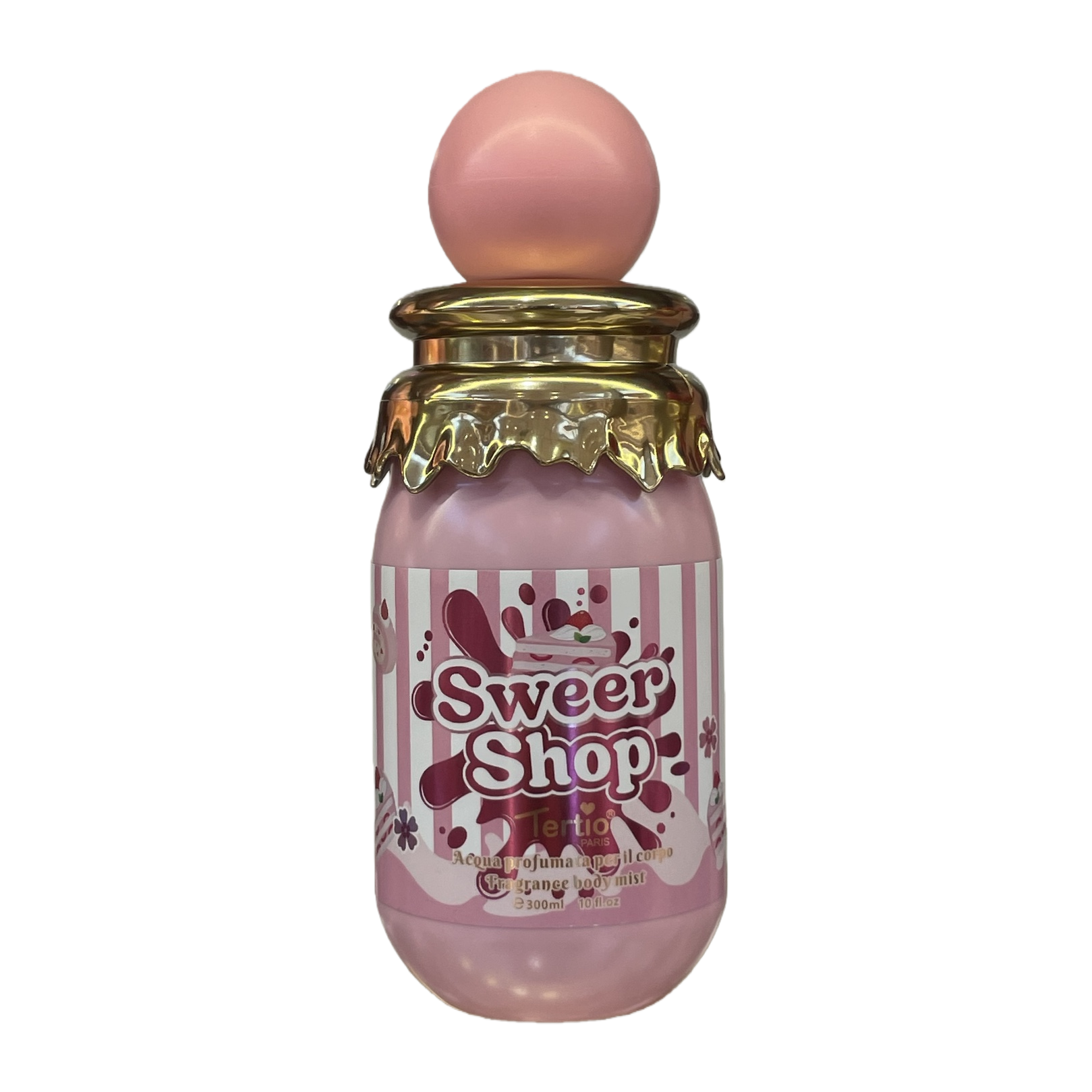 Sweet Shop's pink bottle with a golden crown adorns the body spray with a long-lasting, fresh and girlish fragrance Item Picture