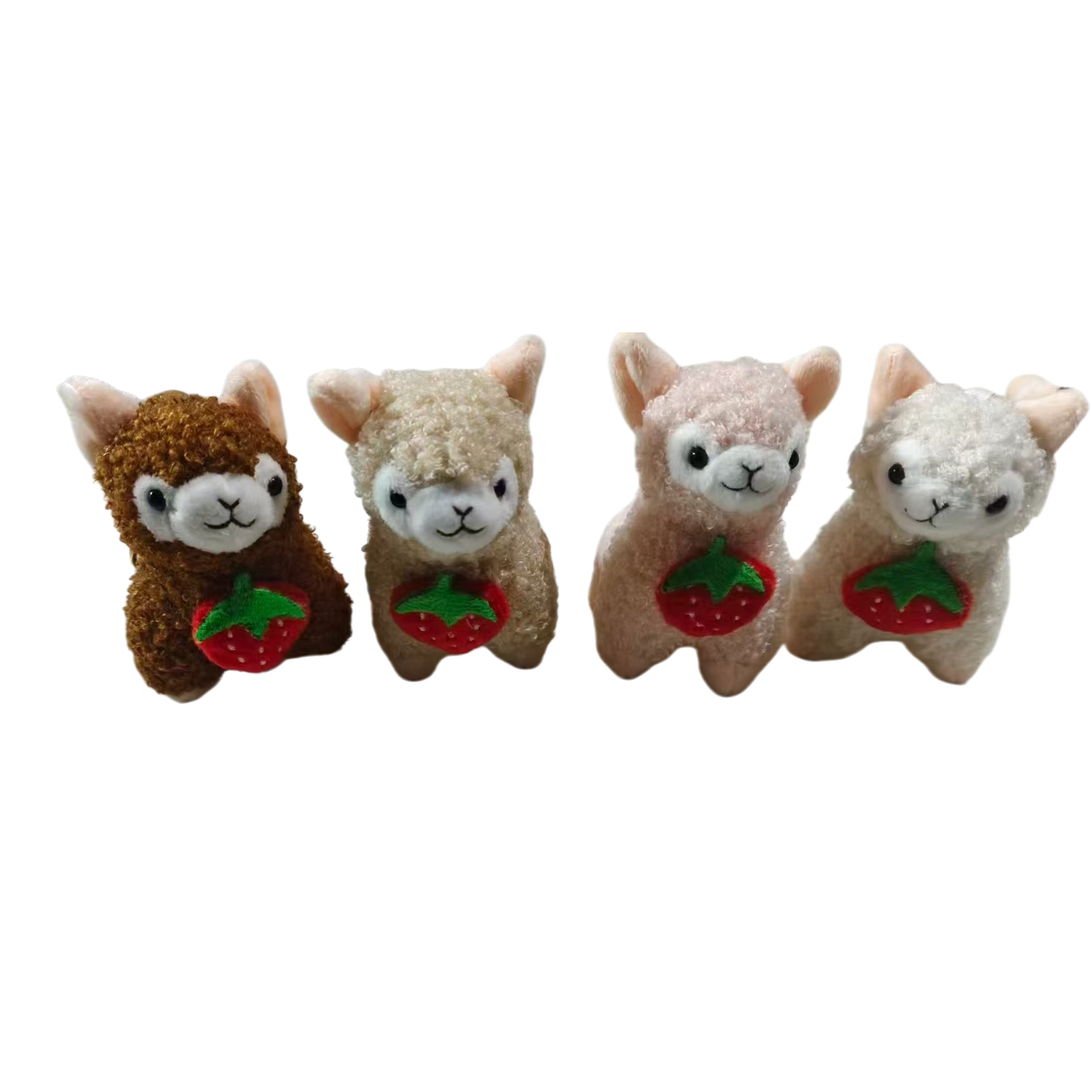 Simulación peluche alpaca muñeca cuatro sosteniendo fresa decoración muñeca colgante Item Picture