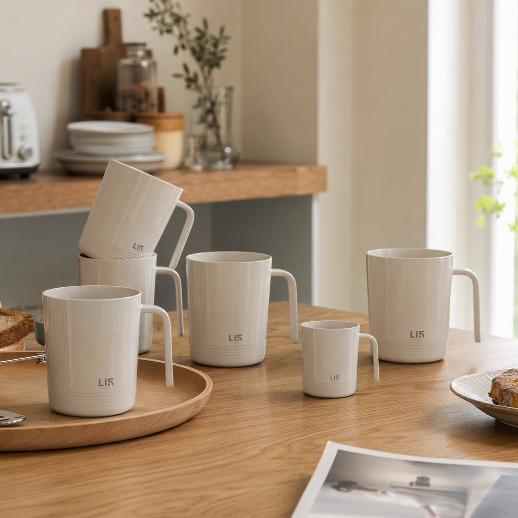 [CL] 26Q3#5201 blanco taza de plástico 40ml multifunción enjuague boca justo juego de taza simple y elegante details Picture