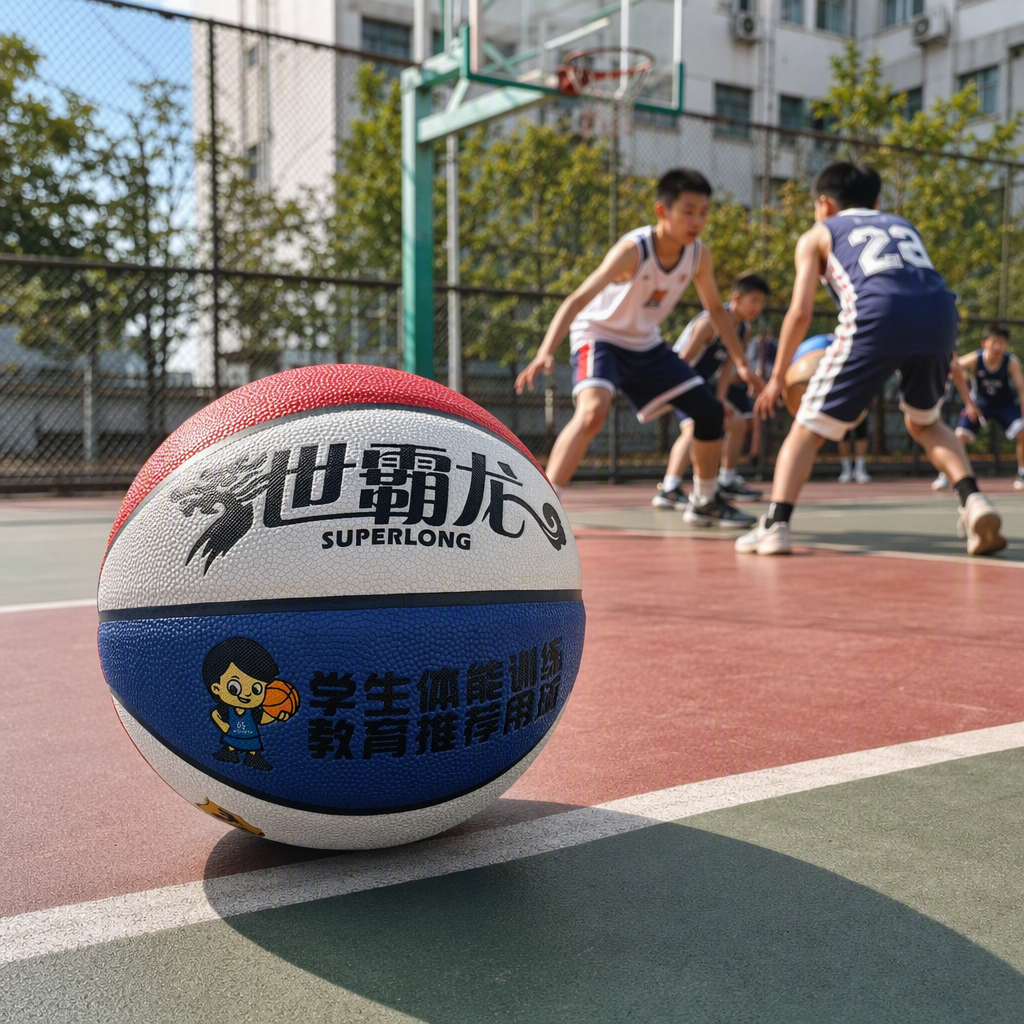 A multi-color three-color basketball ball specially designed for adults and children's indoor and outdoor games, which is wear-resistant and anti-slip details Picture
