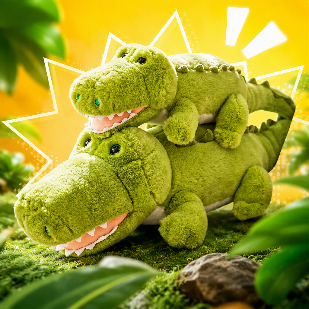 Pufferfish Lulu green crocodile plush doll, cute pillow, children's toy, soft and adorable doll gift Specification image