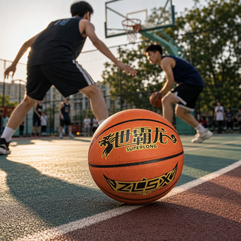 Shibalong SUPERLONG ZLSX Orange basketball wear-resistant and anti-slip sports Ball for primary and secondary school students' training details Picture
