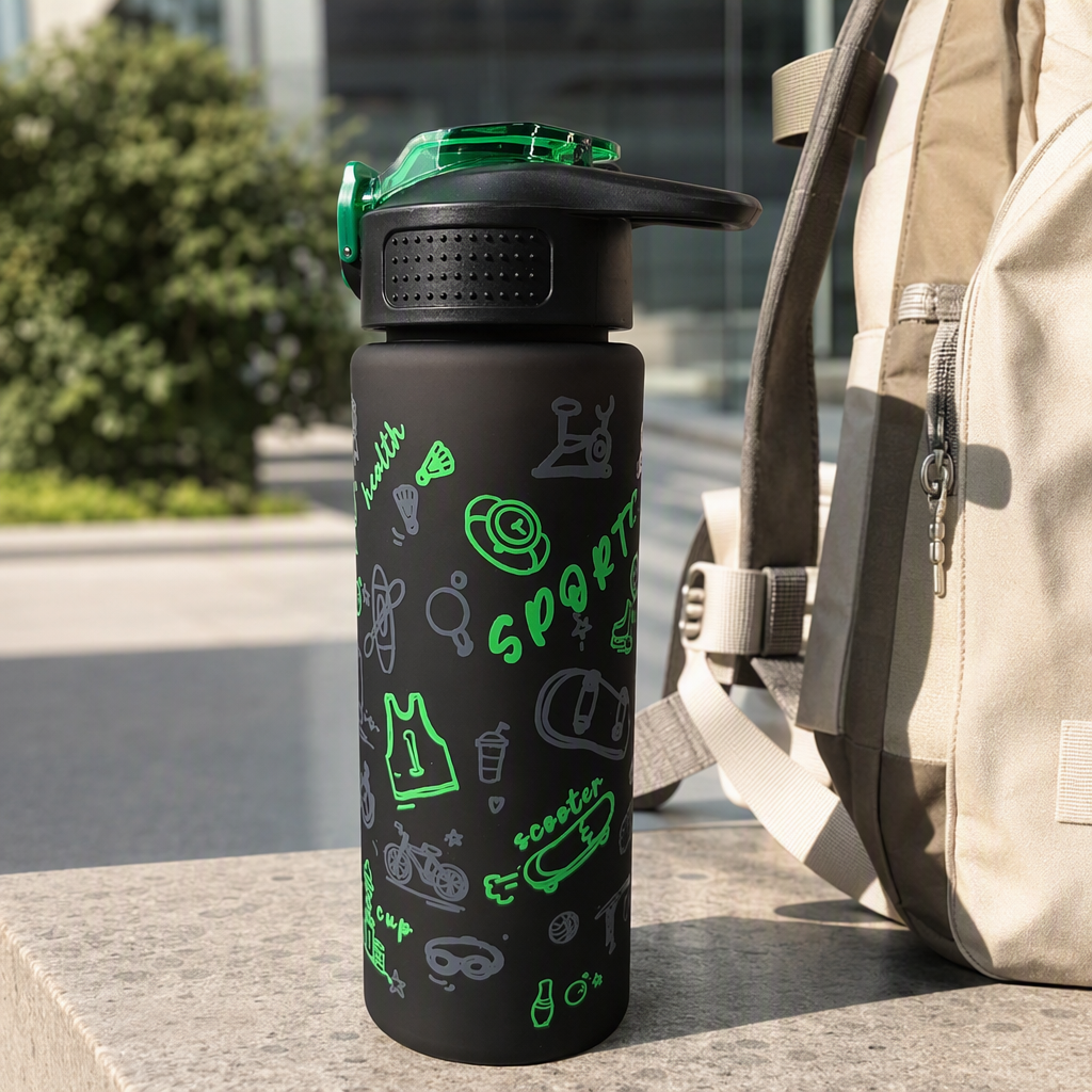 Multi-functional sports water bottle, portable heat-resistant plastic water cup, student outdoor sports supplies Item Picture