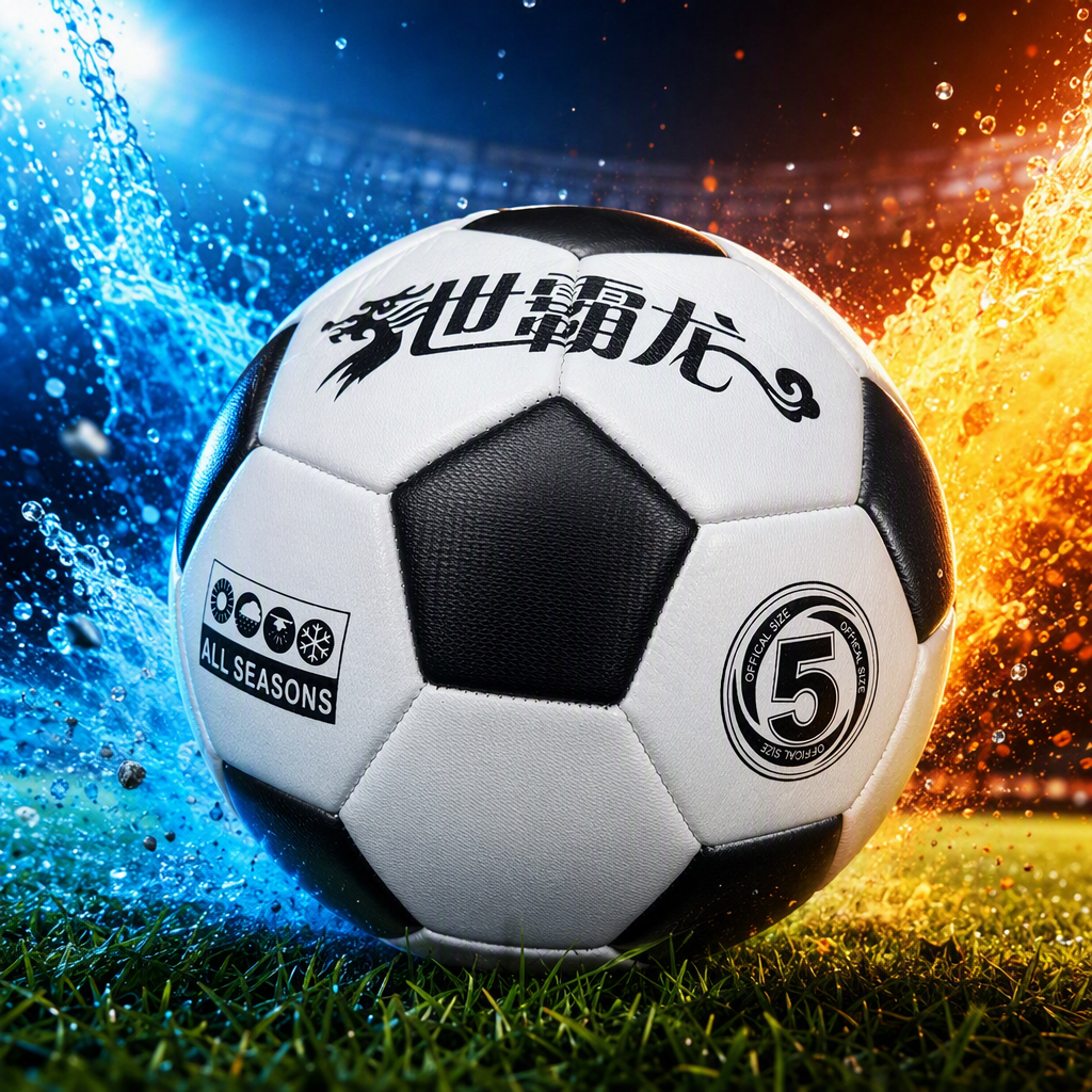 Professional black and white football wear-resistant and anti-slip balls for children and adults' competition and training Specification image