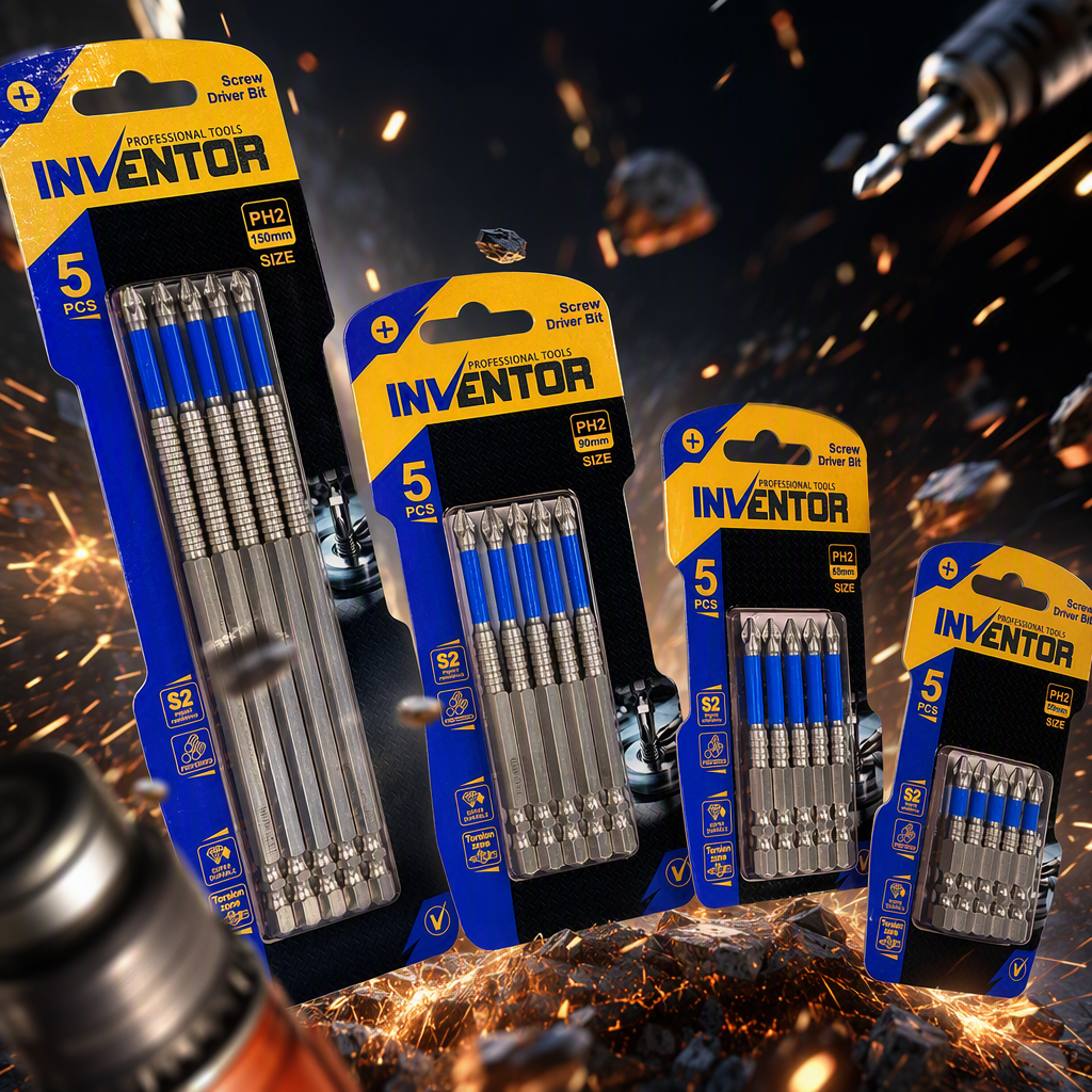 The multi-functional screwdriver head set for household electric and manual screwdriver accessories, tools and consumables is portable and practical