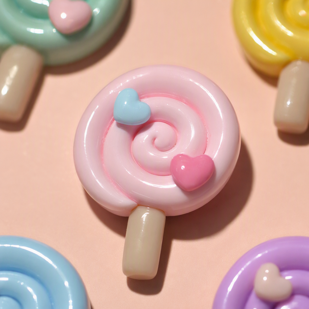 Colorful spiral candy hair clips, five-color heart decorations, sweet hair accessories, pink card packaging Application Scenario