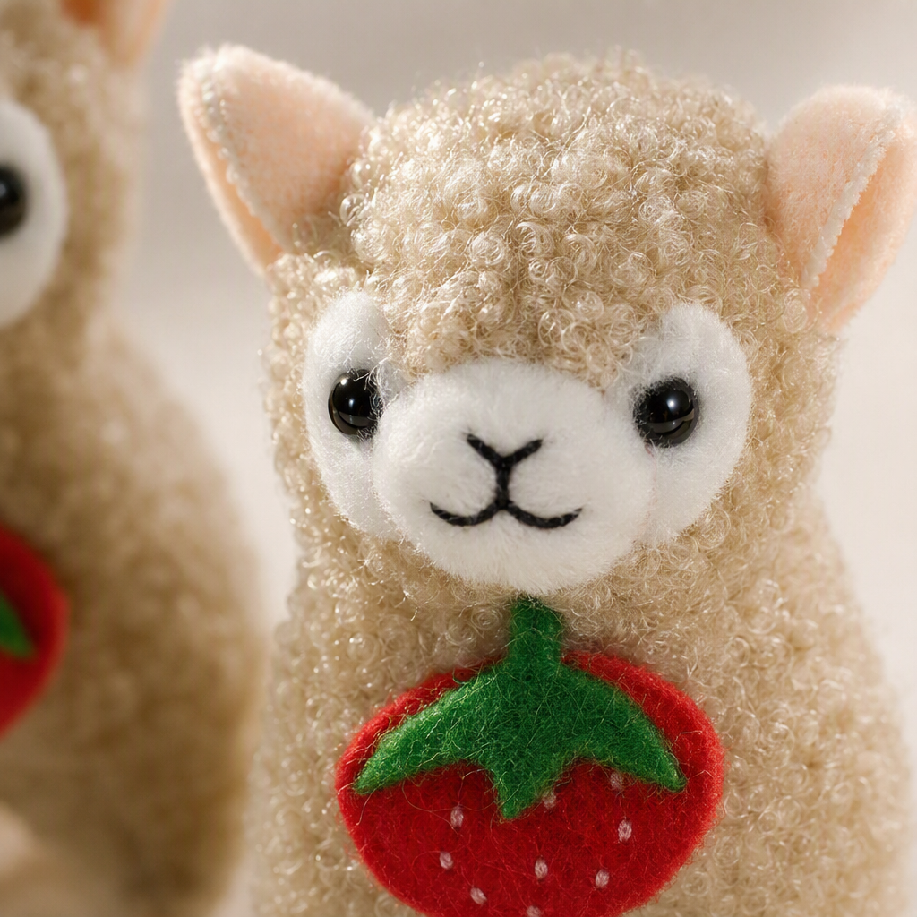 Simulación peluche alpaca muñeca cuatro sosteniendo fresa decoración muñeca colgante Application Scenario