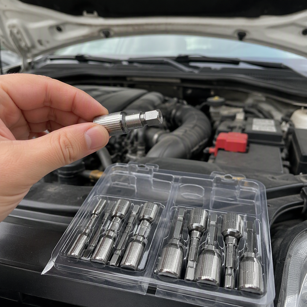 Multi-functional silver sleeve tool set, home maintenance car manual tool combination, portable maintenance toolbox details Picture