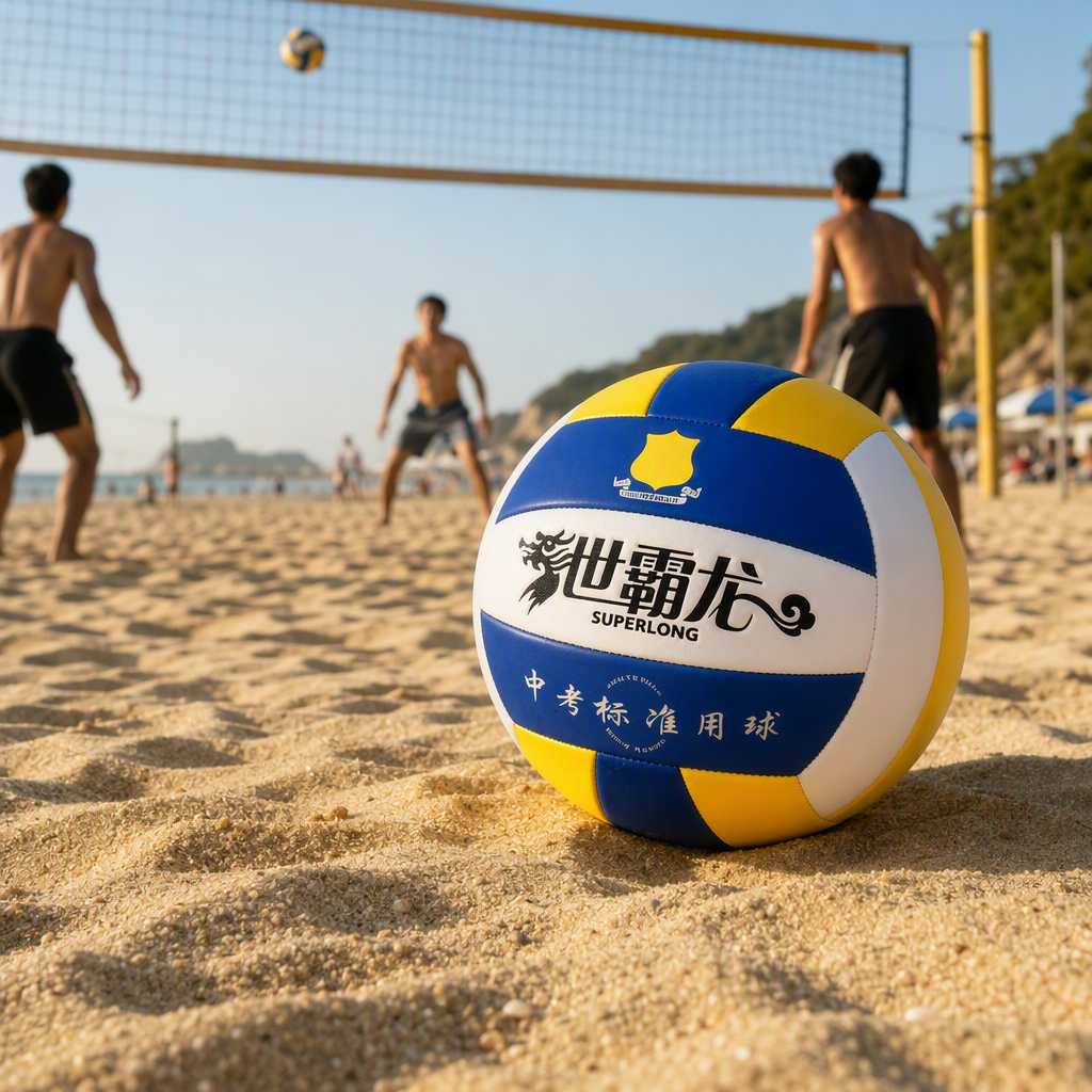 Shibalong 702 three-color volleyball blue, yellow and white sports competition professional durable volleyball details Picture