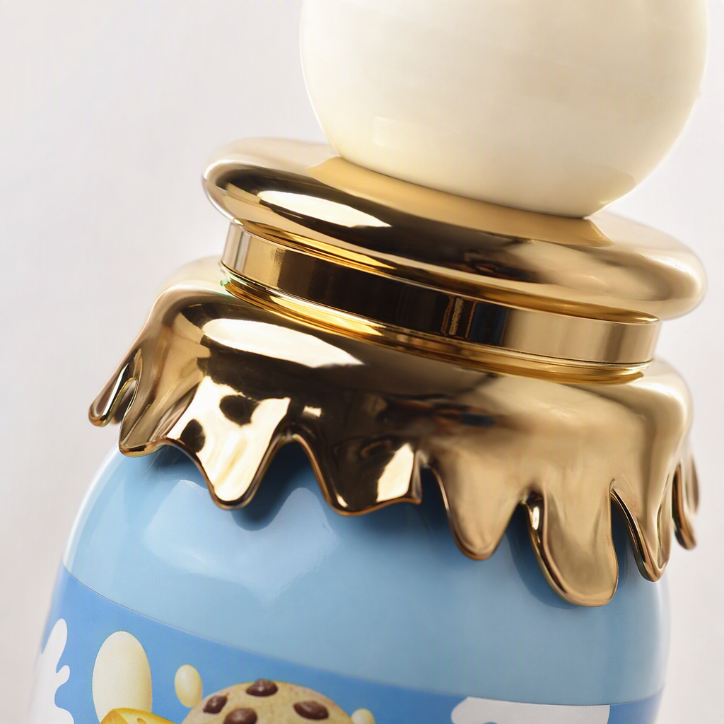 Blue bottle body, golden wavy edge cap, cream body spray, long-lasting fresh and light fragrance moisturizing skin care Application Scenario