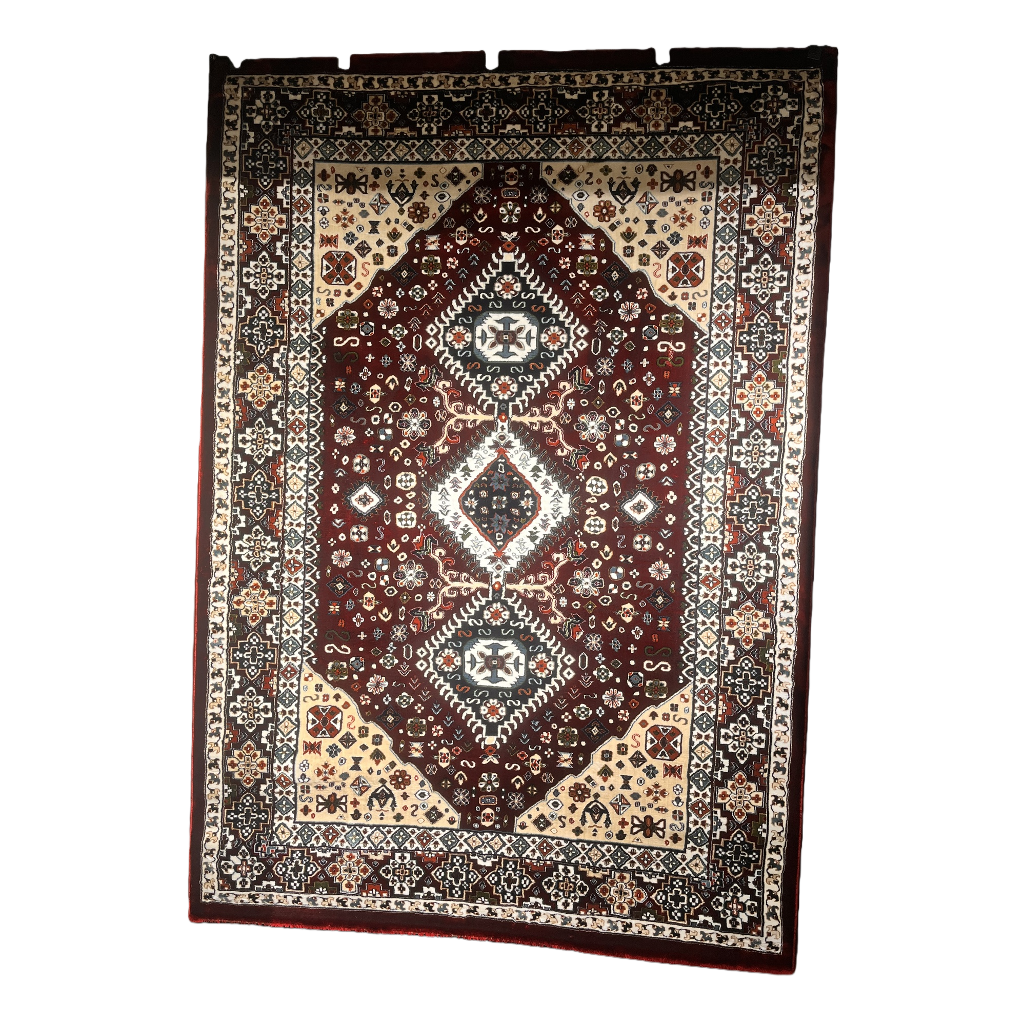 Fashionable geometric pattern carpet with a red base color for living room and bedroom floor MATS, modern and simple home carpet MATS Item Picture