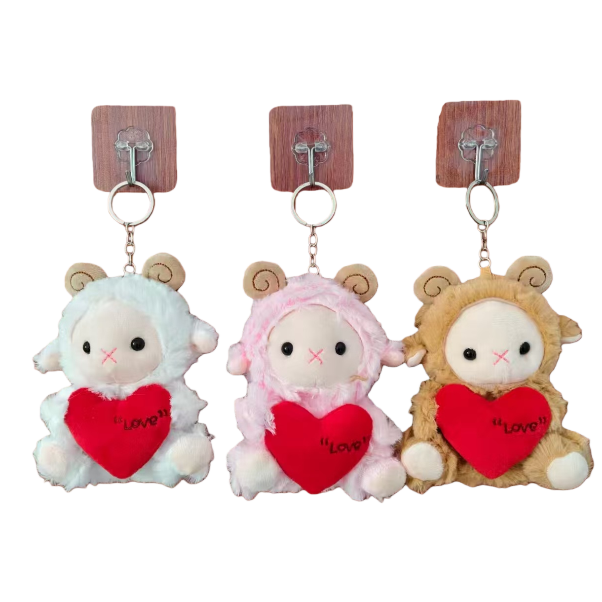 Muñeca de peluche colgante bebé oveja corazón corazón colgante pieza decoración Item Picture