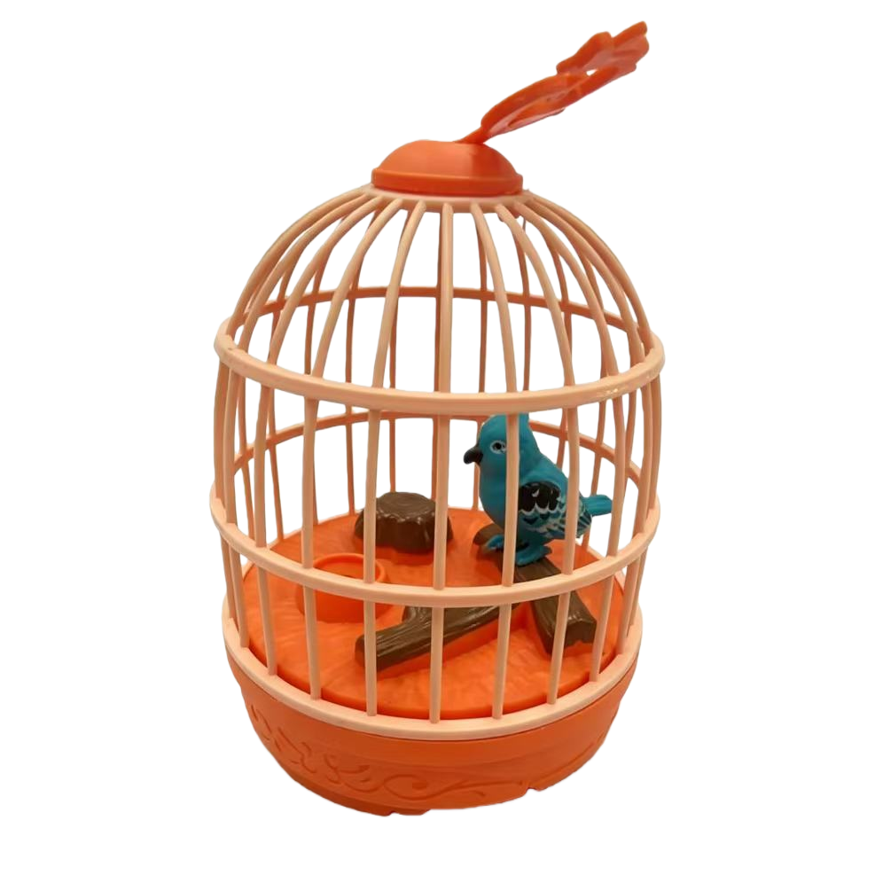 Cross-border voice-controlled simulation birdcage toys that can move, make sounds and have lights are fun small toys for children's electric street stalls Specification image