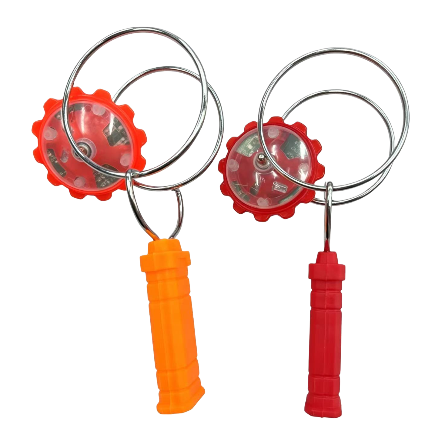 Children's luminous hand-cranked magnetic track magic UU ball magic spinning colorful top small toy