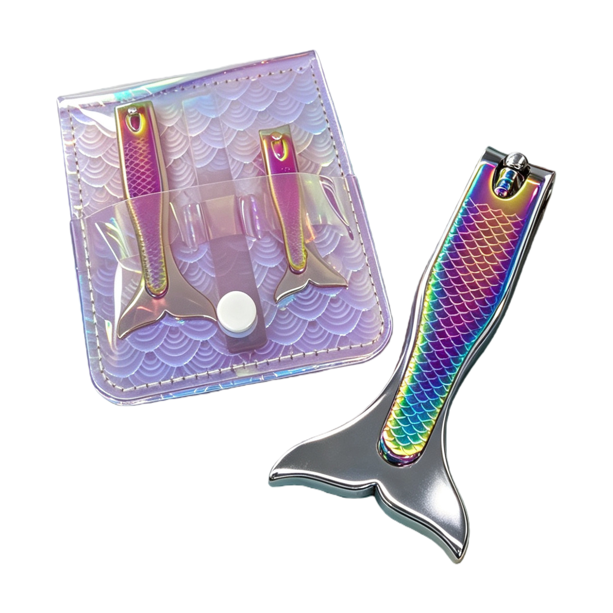 Arco iris cola de pescado forma cortadores de uñas multicolor adorable portátil herramientas de uñas moda creativa uñas suministros de corte Item Picture