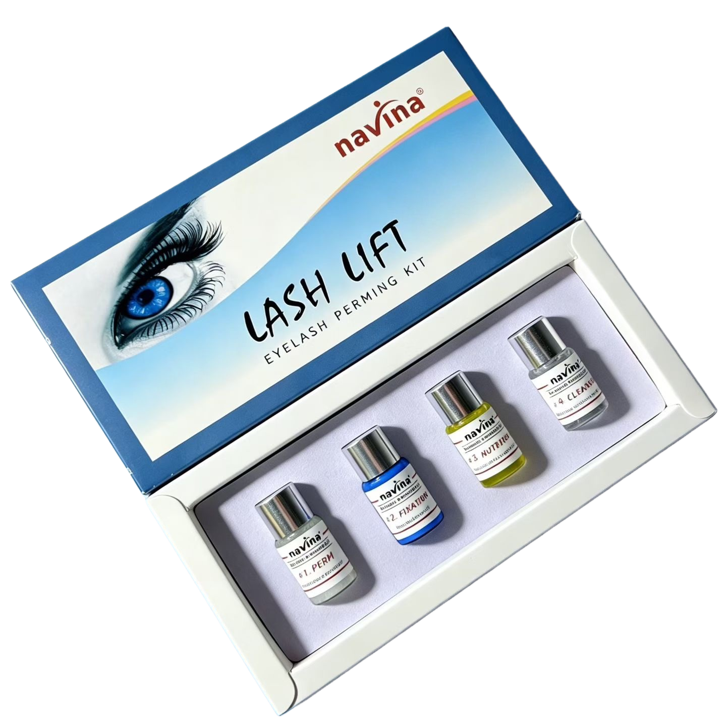 Blue packaging box eyelash care set, long-lasting curling, nourishing, natural and plump beauty tool set Item Picture