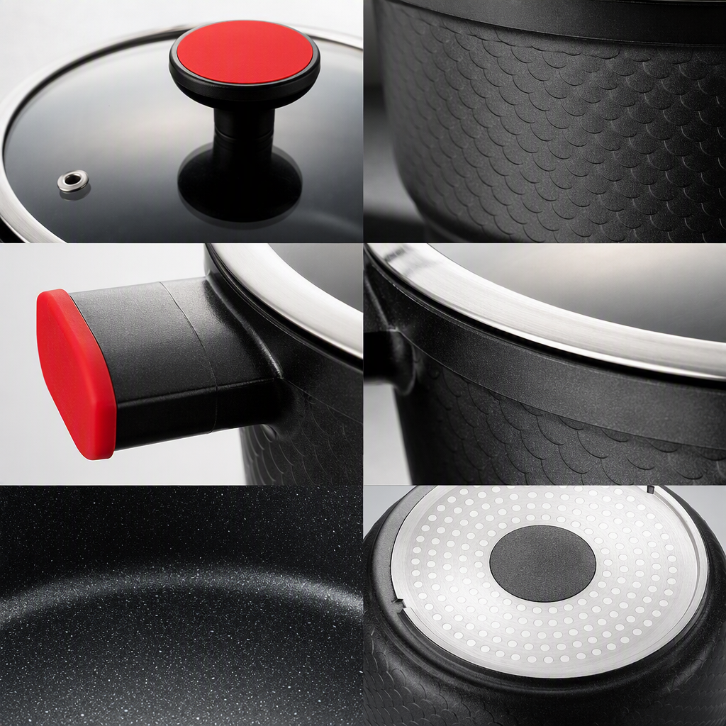 Cocina multifuncional conjunto de utensilios de cocina cocina doméstica sopa y fritura olla y utensilios combinación resistente al calor durable utilitario utensilios de cocina Item Picture