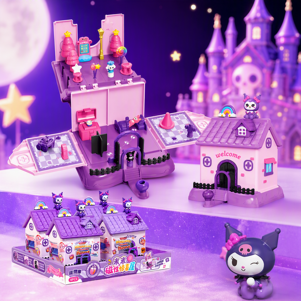 Creative Magnetic House Toy Set, Children's Educational Assembly and Fun Combination, Purple Gift Box Set Specification image