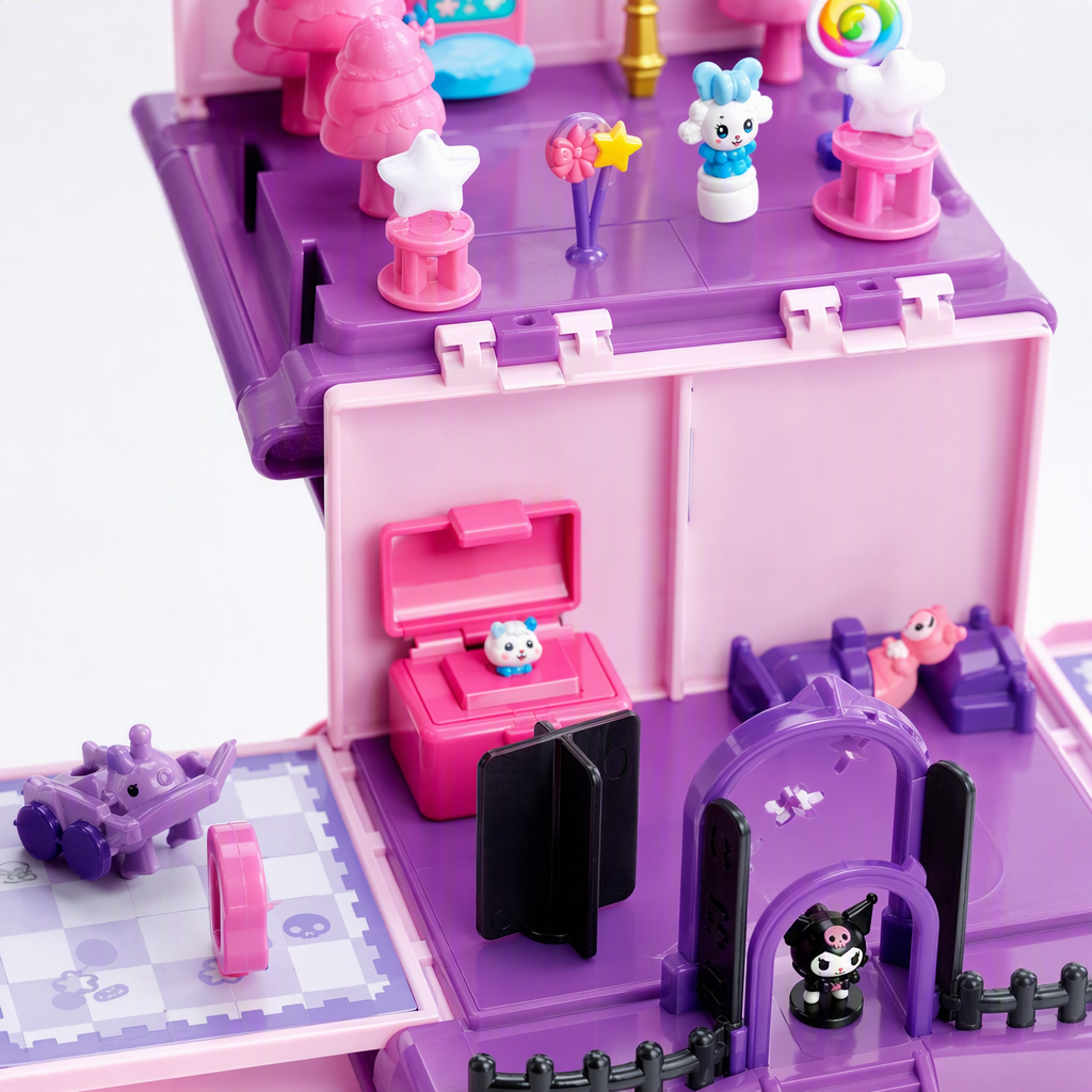 Creative Magnetic House Toy Set, Children's Educational Assembly and Fun Combination, Purple Gift Box Set Application Scenario
