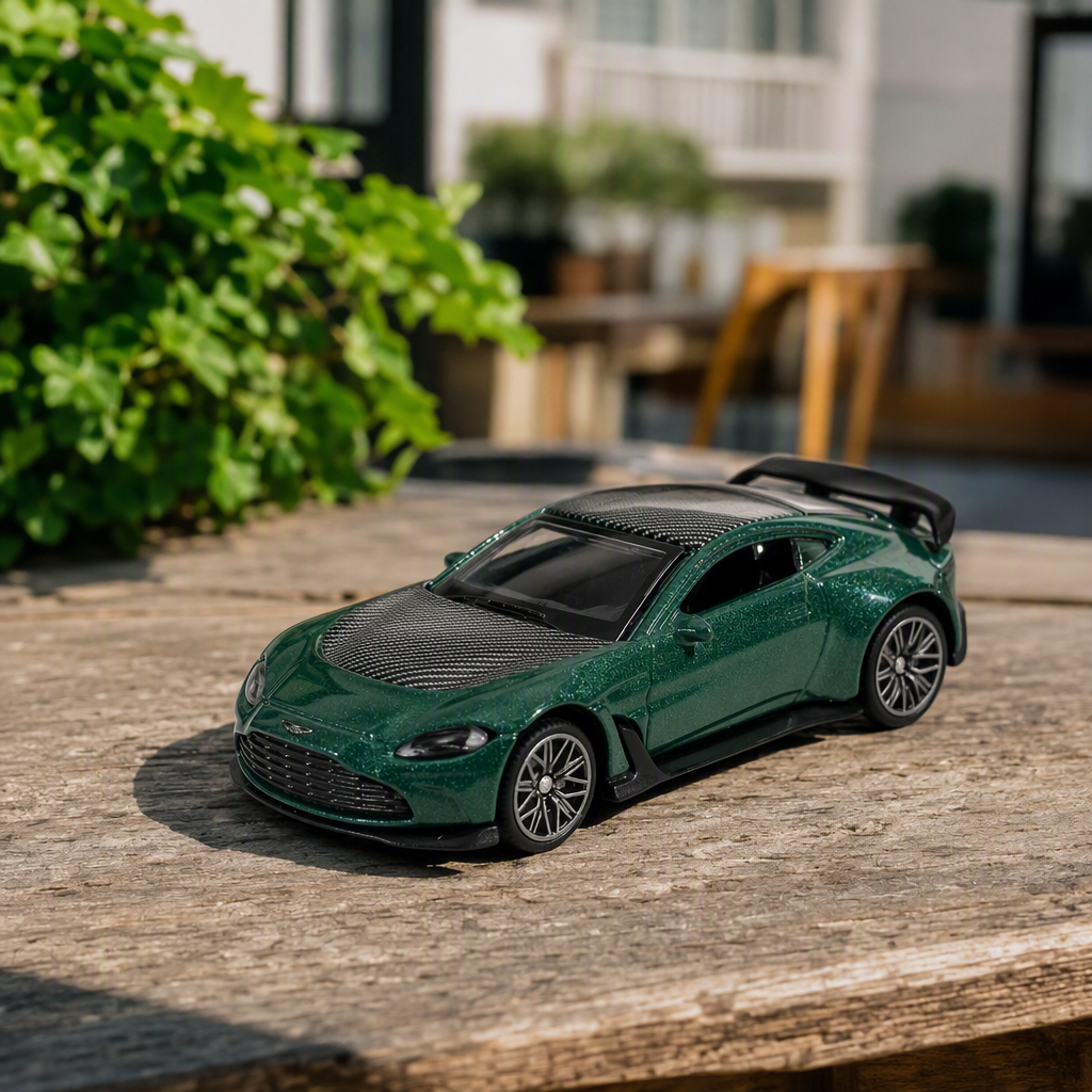 Simulación oficial del modelo de coche de aleación - aston martin V12 [1:64 fibra de carbono verde] Specification image
