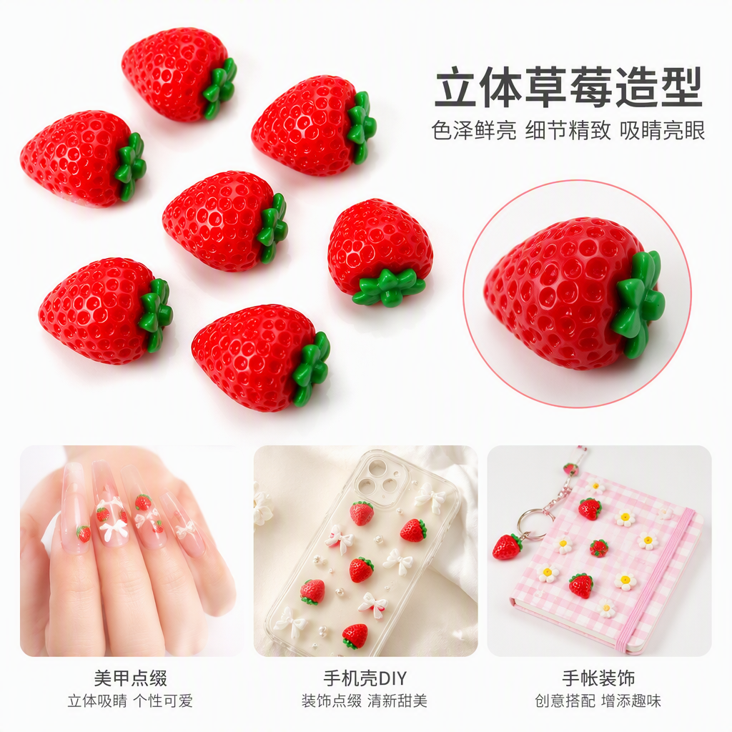 创意红色草莓造型饰品甜美可爱时尚百搭女生必备配饰