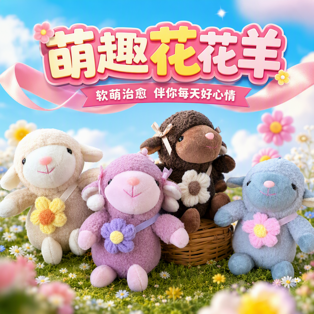Fun plush little lamb doll pendant, cute gift Specification image