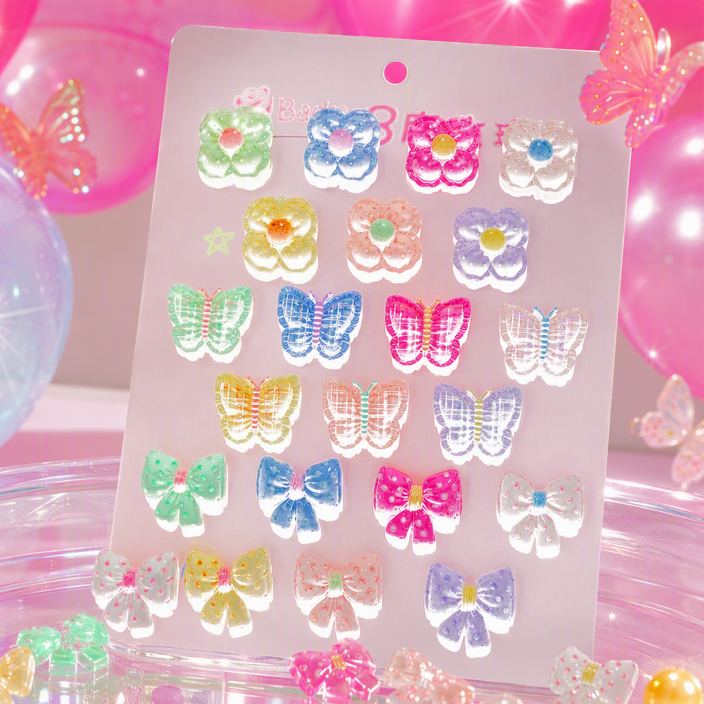 Colorful flower bow hair accessories, sweet and cute hair clips, hair accessories for dressing up girls, children's headwear Specification image